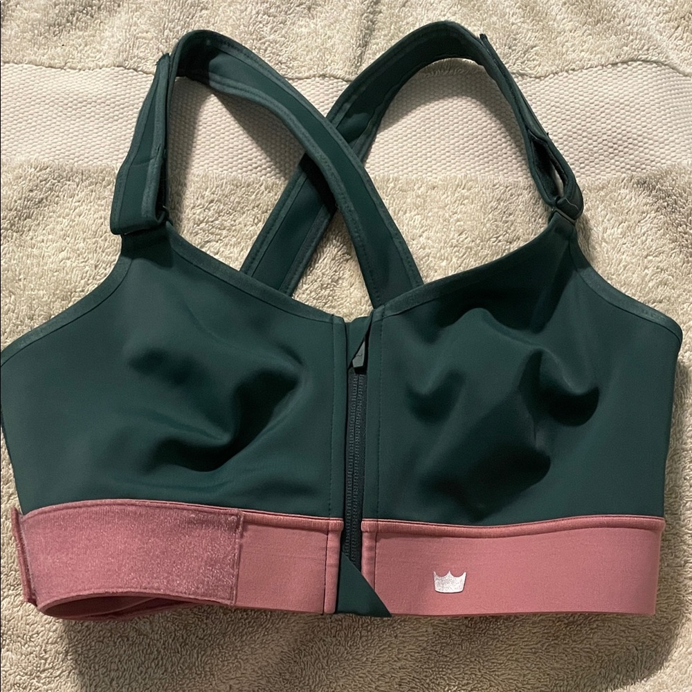 SHEFIT Forest Green and Rose Sports Bra
